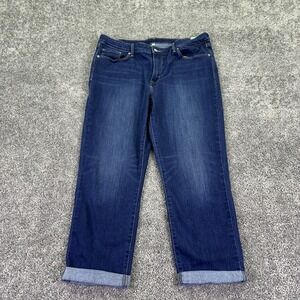 Levis Jeans Womens 33 Blue Cropped Denim Medium Wash Stretch Logo Casual City